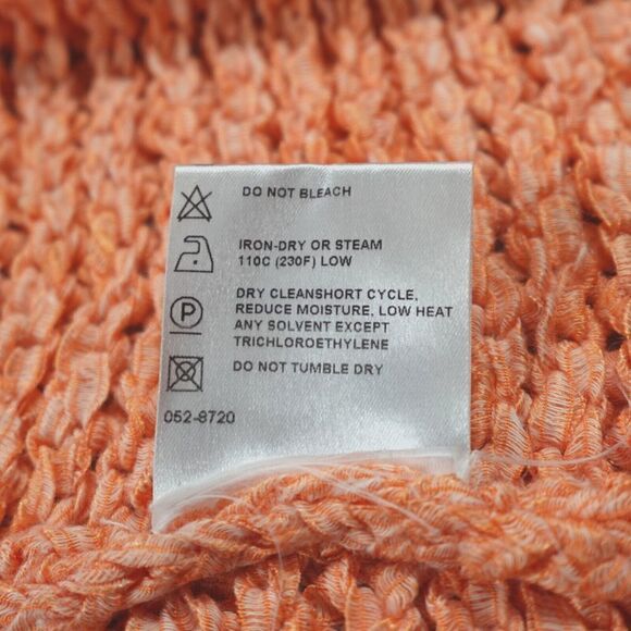 Sonia Bogner Artsy Cardigan Womens 14 Peach Ribbon Yarn Open Front Art-to-Wear - Picture 10 of 13